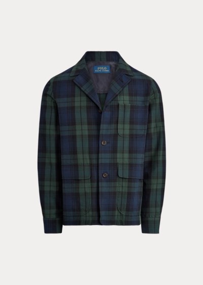 Cazadoras Polo Ralph Lauren Hombre Verdes / Negros / Azul Marino - Tartan Seersucker - OKEND1647